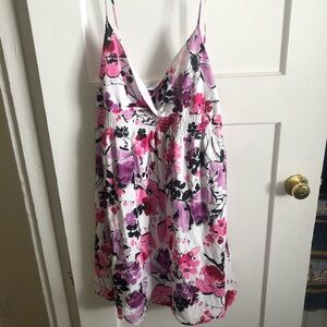 Jolie Pink and Purple summer dress with spagetti straps - XL-size 18. Lined